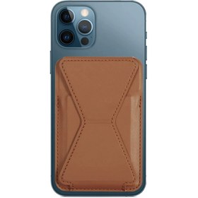 Resim Butik ALLY İPhone 15-14- 13-12'ler İçin Standlı Deri Cüzdan Magsafe Kartlık Cüzdan Kılıf-(5775) 