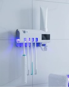 Resim Uv Sterilizasyonlu Duvara Monte Otomatik Diş Fırçası Tutucu Renkli 