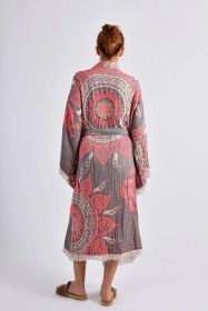 Resim Brandsmithshop Gri- Turuncu Mandala Kimono Çok Renkli 
