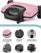 Resim GoldMaster Dilim 5 Kademeli Sedef Pembe Izgara Tost Makinesi BY-4405L 