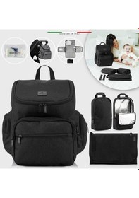 Resim Elelelife Flora 2 4 in1 Anne Bebek Bakım Çantası - Siyah 