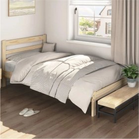 Resim Pinoxi Masif Ahşap Karyola 90 x 190 cm Doğal Ahşap Natural 