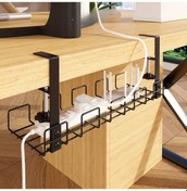 Resim Tongdashop Siyah A-çerçeve Masa Ayağı Rafı - 15.16x5.12x6.57inch Kablolama Düzenleyici Diğer 