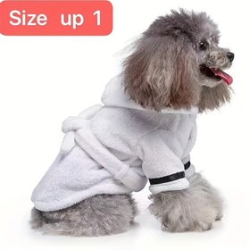 Resim Küçük ırklar için Tüm Mevsim Pet Bornoz Pijama - Snap Düğmeli Yumuşak Örme Kumaş Polyester Köpek Kedi Bornoz - Fransız Bulldogları ve Benzer Boyuttaki Evcil Hayvanlar İçin Rahat Kapalı Giyim 
