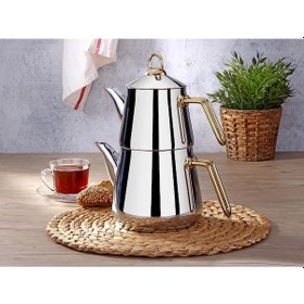 Resim Viola Mini Piramit Gold Paslanmaz Çelik Çaydanlık Gold 