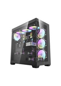 Resim Aıgo Luxury Ds900 Type-c Argb Panoramıc Glass Mıd Tower Siyah Kasa Psu Yok 