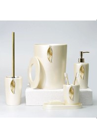 Resim Leaf Sıvı Sabunluk İnci Altın 