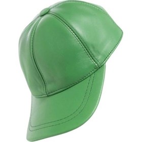 Resim Unisex %100 Deri Arkadan Ayarlanabilir Baseball Kep Şapka Yeşil 