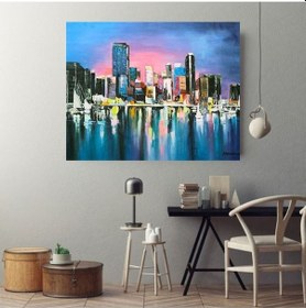 Resim Yelken Soyut El Yapımı Yağlı Boya Tablo 115x96cm 