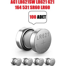 Resim Derwell 100 Adet 100'LÜ Ag1 364 LR621SW Ag1 LR621 621 164 531 LR60 1.5V 100 Kartel Düğme Pil Hesap Makinesi/terazi/saat/oyuncak/garaj Pili Yuvarlak Pil 