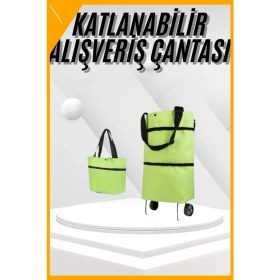 Resim Esplendor Katlanabilir Tekerlekli Pazar Market Çarşı Arabası Market Alışveriş Çantası 