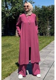 Resim Rabia Şamlı Yaren Üçlü Takım Gül Kurusu Çok Renkli 