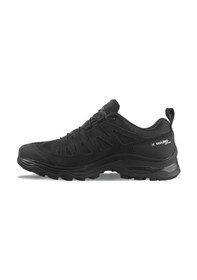 Resim Salomon X Ward Leather Goretex Womens Walking Shoes Lastik Bağcıklı Su Geçirmez Kadın Outdoor Yürüyüş Ayakkabısı Siyah Siyah 