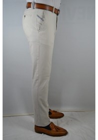 Resim Bomonti Yan Cebi Garnili Keten Görünümlü Pamuk Pantolon Taş 