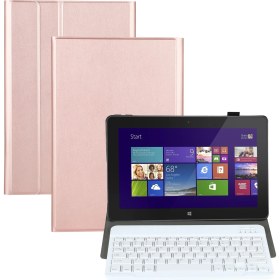Resim Sunsky AM12 Bluetooth Klavye Koruyucu Deri Kılıf Altın Gül (Yurt Dışından) 