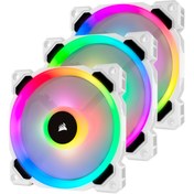 Resim Corsair LL120 Dual Light Loop White RGB 120 mm Fan (3'lü Set) 