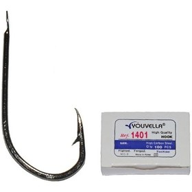 Resim Youvella 1401 Kısa Dövme Olta Iğnesi 100'Lü Kutu Black Nikel 