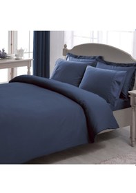 Resim Taç Premium Basic Stripe King Size Çk Nevresim Takımı Lacivert 