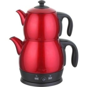 Resim Kırmızı Renkli Çay Makinası, Pratik ve Şık Tasarım 