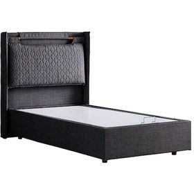 Resim Setaymobilya Baza, Zagreb Tek Kişilik Baza + Başlık Seti, Antrasit 