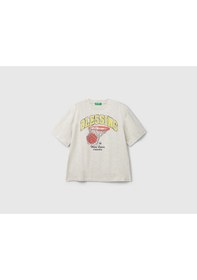 Resim United Colors Of Benetton Erkek Çocuk Slogan Baskılı T-shirt Çok Renkli 