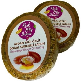 Resim Renk Mis Sabun Argan Yağı Özlü Doğal Süngerli Katı Sabun 1 Adet 