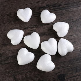 Resim 10 adet 8cm Kalp Köpük Kalıp Beyaz El Sanatları Topları Stirofol Modelleme DIY Düğün Dekoru, El Sanatları Topları 