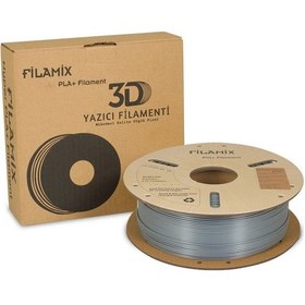Resim Filamix Pla+ Gümüş Filament 1.75mm 1kg Urhanshop Güvencesiyle 