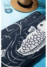 Resim Dijital Baskı Plaj Deniz Havlusu Balık Desenli Peştamal Hvl0229 Renkli 