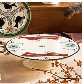 Resim Karaca Paye Selçuklu Serisi Kuşlu Ayaklı Porselen Kek Standı 32 CM 