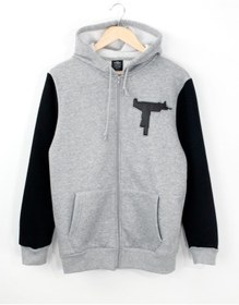 Resim Erkek Gri Hyperx Uzi Street Style Kapşonlu Hoodie Ceket 