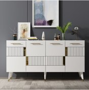 Resim DEMONTE DECOR 4 Kapaklı Moda Konsol Beyaz-altın 