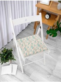 Resim RealHomes Ahşap Zeminli Denizci Temalı Özel Tasarım Dijital Baskılı Modern Fermuarlı Sandalye Minderi 