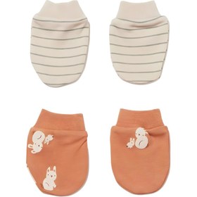 Resim Biorganic Cool Lines Bunny 2'li Eldiven - Bej / Yenidoğan 