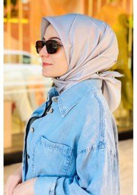 Resim BELLİ Düz Fon İpek Twill Eşarp 4053 Gri - 04 
