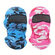 Resim Yetişkinler için Esnek Örme ATV Sürme Başörtüsü, Nefes Alabilir Polyester Tam Yüz Kapsamı ve UV Koruma ile 2 Adet Balaklava Yüz Maskesi 