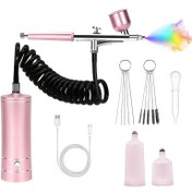 Resim AWHOZR Taşınabilir Hava Tabancası Seti ile Kompresör - Elde Taşınabilir, Şarj Edilebilir, 0.3mm Nozul Boyama, Dövme, Tırnak Sanatı, Model Boyama & Makyaj için - USB Şarj, Kolay Temizleme, AWHOZR 