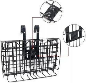 Resim Katlanır Bisiklet Sepeti Ön Arka Uyumlu Eşya Taşıma Sepet Askılı Metal 