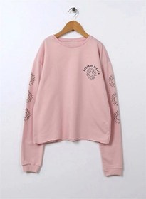 Resim Kız Çocuk Crop Model Sweatshirt Cotton 