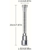 Resim Dashanshop 7.87 İnç 360 Derece Döner Musluk Uzantısı, Sıçrama Önleyici, Yüksek Basınç 