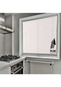 Resim Plise Dekor Açık Gri Plise Perde - Cam Balkon Perdesi Vidalı Sistem 