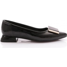 Resim Dgn 2811 Kadin Kare Tokali Babet Siyah Rugan 