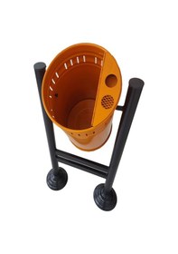 Resim Safirkom Metal Çöp Kovası, H Ayaklı, Siyah-Turuncu SÇ 30 STH Turuncu 