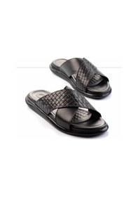 Resim Bambi Siyah Leather Erkek Terlik E04433045043 Siyah 
