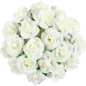 Resim 30 Adet Fildişi Beyaz Kumaş Mini Yapay Güller, 4Cm/1.6In Kumaş Çiçekler Düğün, Nişan, Ev Dekorasyonu, El Sanatları, Gelin Duşu, Anneler Günü, Paskalya, Hanuka, Şükran Günü İçin - Elektrik veya Pil Gerekmez 