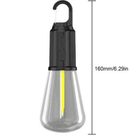 Resim Rustik Taşınabilir Şarjlı Tasarruflu Ampul 10W LED Lamba Type-C Şarj Askılı Asma Aydınlatma T020 (5263) 