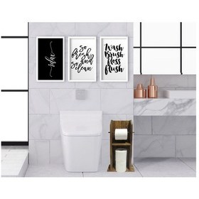 Resim Bk Home Doğal Masif Ahşap Tuvalet Kağıtlığı Ve Dekoratif 3’Lü Ahş (551051829) 
