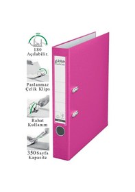 Resim Büro Klasörü Pembe Dar 1 Adet Plastik Dar Pembe Klasör Halkalı Paslanmaz Çelik Klipsli Ofis Büro Pembe 