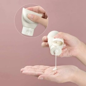 Resim Şampuan Kabı Seyahat Tipi Yeniden Doldurulabilir Şampuan ve Bakım Ürünleri Düzenleyici 