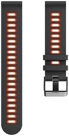 Resim Samsung Galaxy Watch Active-Active 2 Uyumlu 40 mm-44mm-Watch 3 41 mm Uyumlu 20 mm Sportive Kordon Siyah-Kırmızı 
